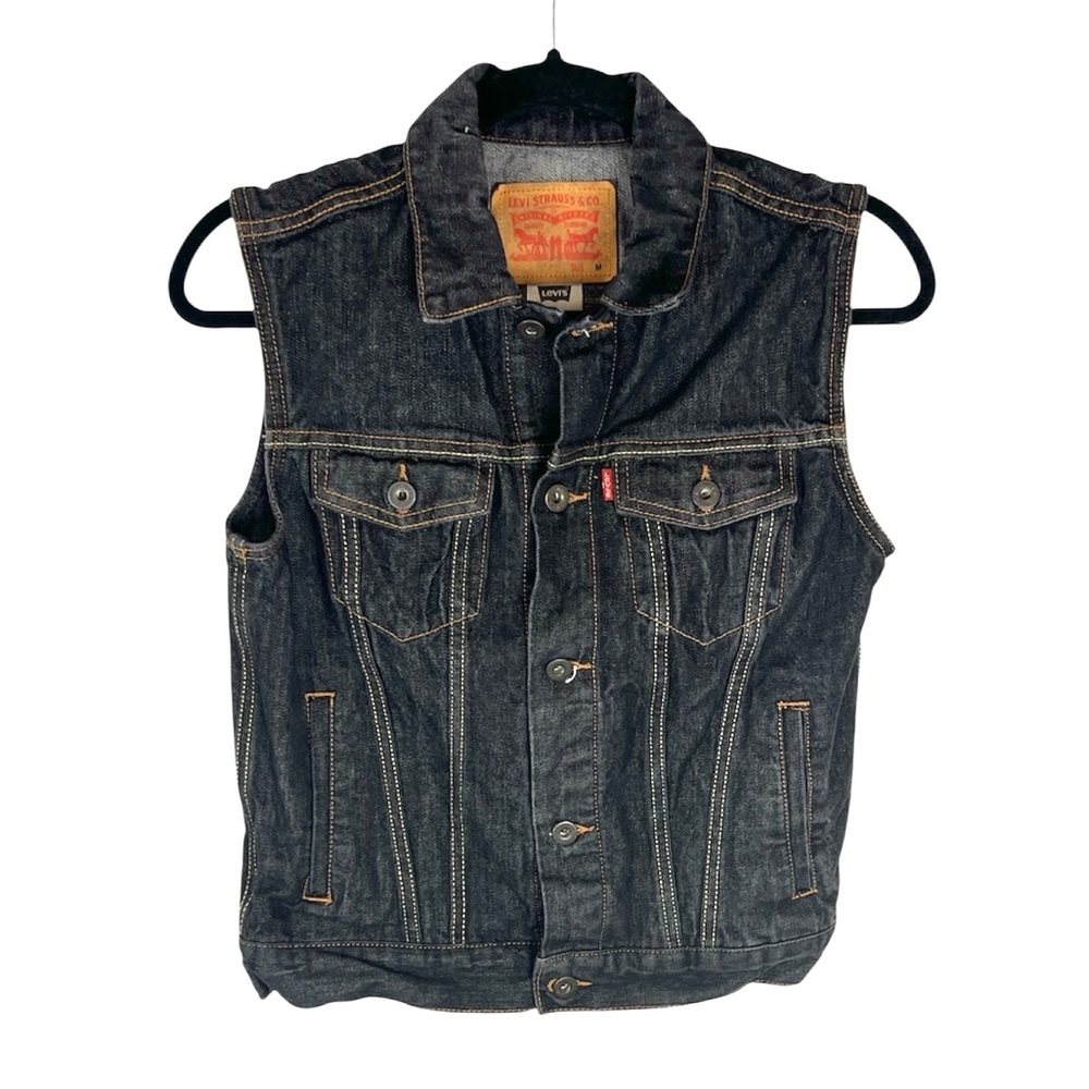 Levi’s kids button down denim jean vest size Medium 10-12